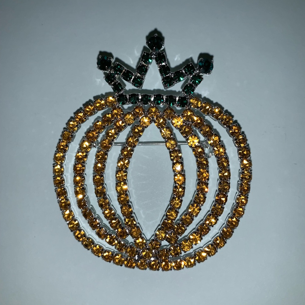New - Rhinestone Pumpkin pin